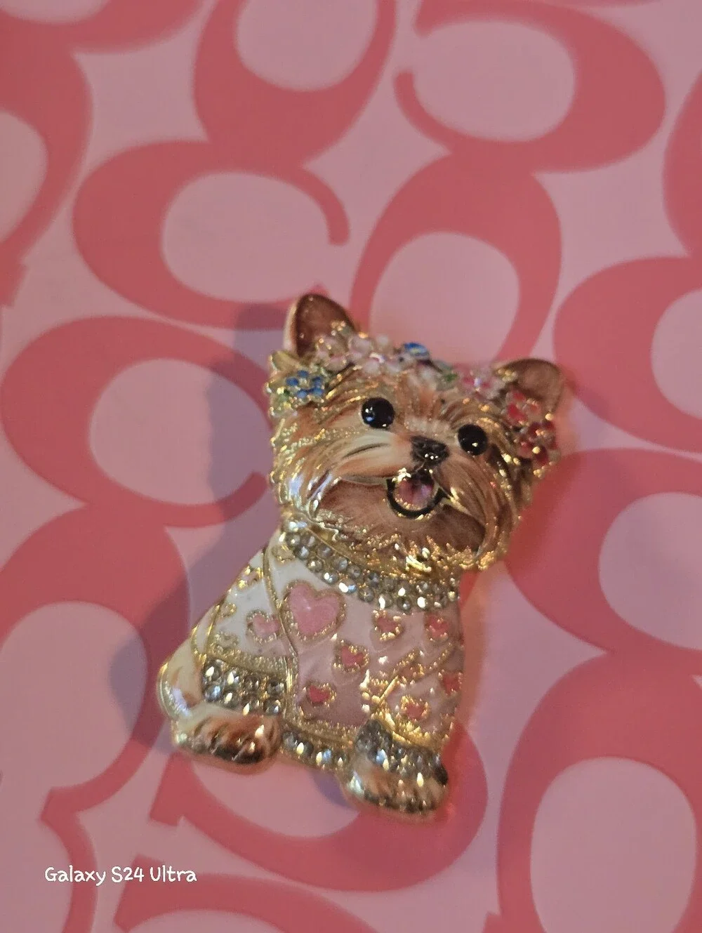 Yorkie Dog Yorkshire Terrier Tiny Brooch NEW